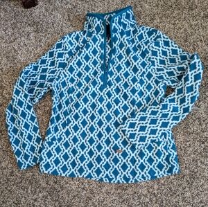 Women's Quarter Zip Cozy Fleece Pullover Long Sleeve Top Sz S/P LAND'S END